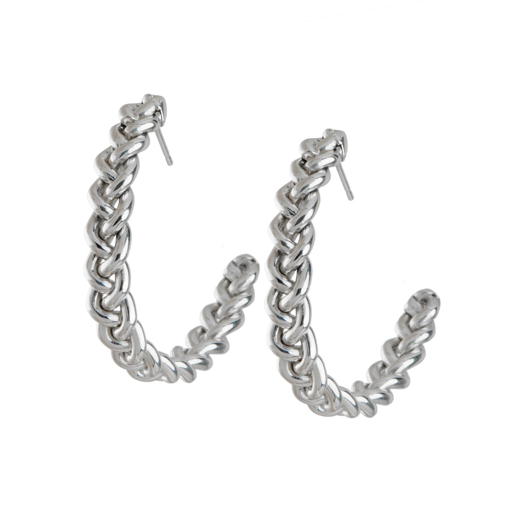 Esme Textured Braided Hoop Earrings – Sterling Forever